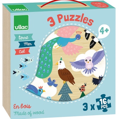 Coffret puzzle 3x16 Terre Mel Ciel