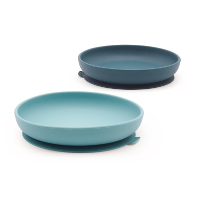 Set de 2 Assiettes ventouses en silicone - Blue Abyss / Lagoon