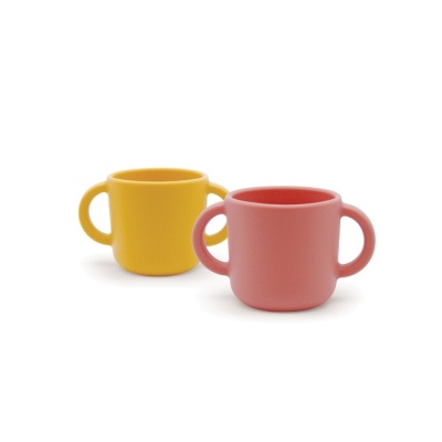 Set de 2 Tasses d´apprentissage en silicone - Mimosa / Coral