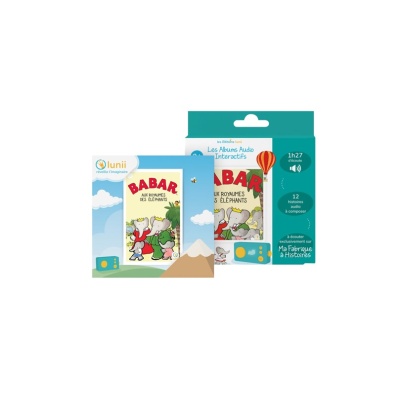 Coffret Babar aux royaumes des éléphants Lunii - Livre audio interactif dès 3 ans à écouter sur Ma Fabrique à Histoires