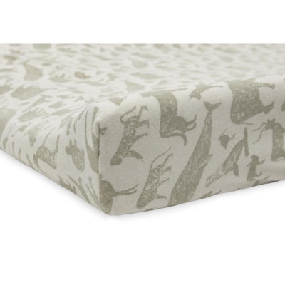 Housse matelas à langer Jersey 50x70cm Animals Olive Green