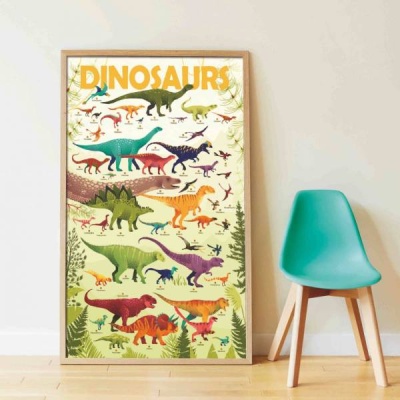 POPPIK Poster Dinosaures en stickers