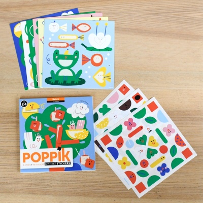 POPPIK 6 cartes + 96 gommettes Dans la nature