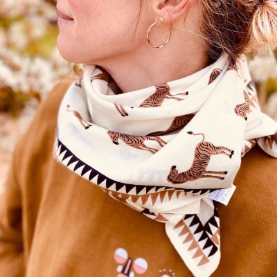 Grand foulard latika Zèbre (Chocolat chaud)