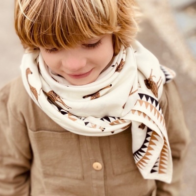 Grand foulard latika Zèbre (Chocolat chaud)